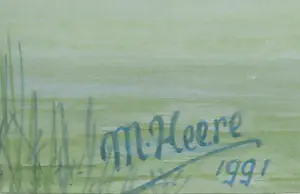 Martin Heere - Aquarel, S.S. Sidajoe voor anker - Ingelijst kopen? Bied vanaf 50!