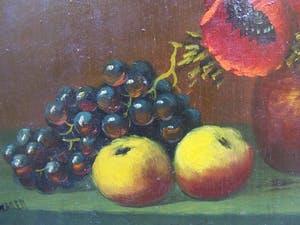 Niet of onleesbaar gesigneerd - Stilleven met klaprozen en fruit. kopen? Bied vanaf 10!