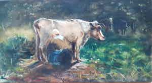 Willem Maris - Melkende boerin verkocht voor € 150!