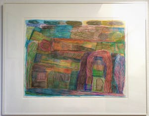 Niet of onleesbaar gesigneerd - Outsider - Originele tekening - kleurpotlood kopen? Bied vanaf 1!