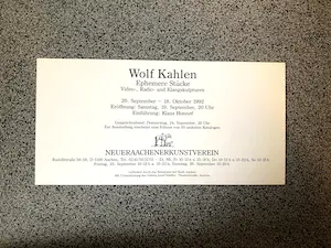 Wolf Kahlen - "Ephemere Stucke" - Bijzonder Object, Boek kaufen? Bieten Sie von 40!