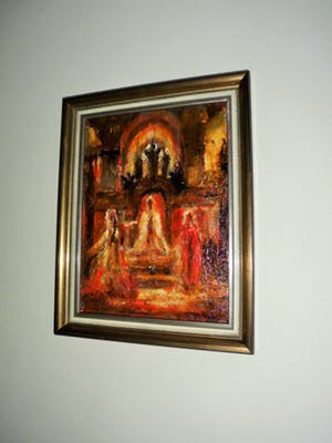 Peter Brouwer - Olieverfschilderij - Kerkintrieur kopen? Bied vanaf 95!