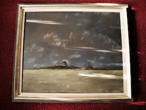 Niet of onleesbaar gesigneerd - omstreeks 1930 geschilderd olieverf "stad aan het water" (Dordrecht?) kopen? Bied vanaf 1!