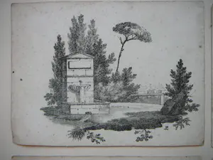 Johannes Cornelis van Pappelendam - 4 litho s gebouw en landschap kopen? Bied vanaf 20!