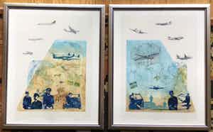 Leentje Linders - 2 etsen “De tijd vliegt” gesigneerd, oplage34/70 verkocht voor € 80!