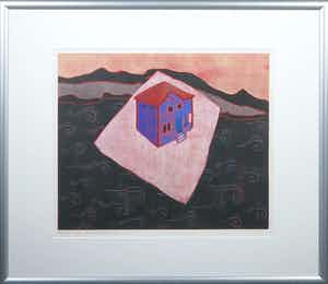 Henriette Boerendans - Houtsnede, 10 juni - Ingelijst verkocht voor € 35!