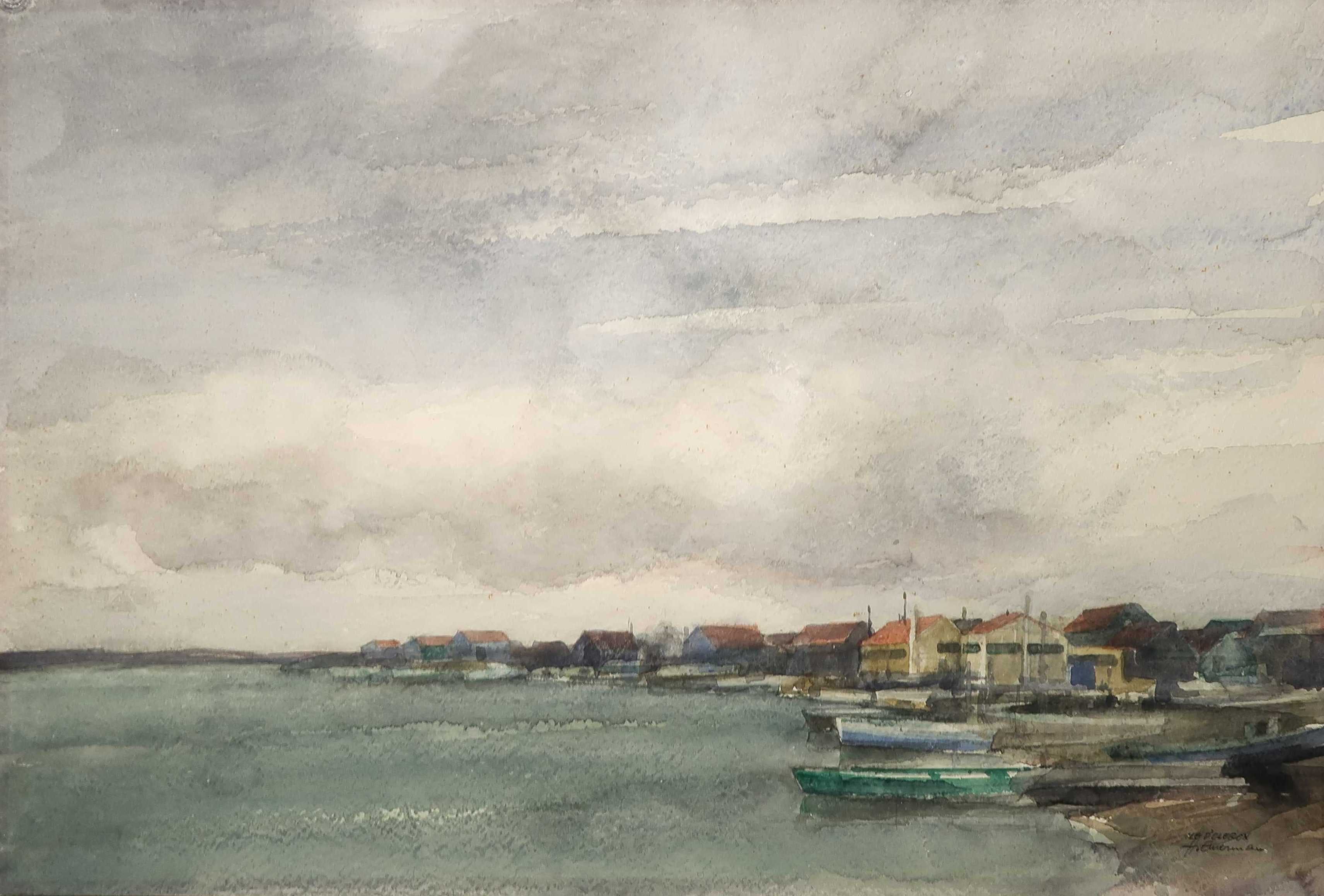 Hen Euverman - Aquarel, Ile d'Oleron kopen? Bied vanaf 1!