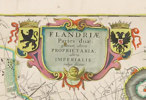 Johannes Janssonius van Waesberghe I - en Steven Swart - Handgekleurde kopergravure, Flandriae Partes duae kopen? Bied vanaf 50!