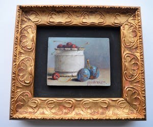 Hans Habraken - Stilleven met fruit in keramiek pot.. kopen? Bied vanaf 175!