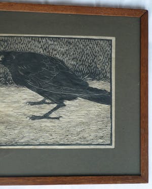 Jan Mankes - Ingelijste houtsnede , ‘Schreeuwende kraai’ – handgesigneerd - 1918 kopen? Bied vanaf 1!