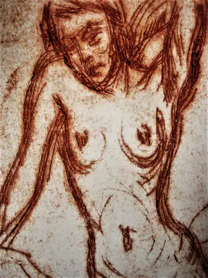 Jan Jordens - Groninger Ploeg - 1935 - Ets - Staand vrouwelijk naakt - potloodgesigneerd kopen? Bied vanaf 68!