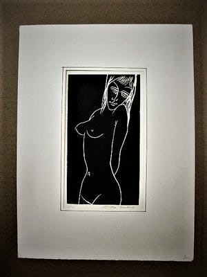 Ota Janecek - Tsjech. alleskunner - Jaren 60 E.A. Linosnede - gestileerd Naakt - potloodgesrd kopen? Bied vanaf 60!