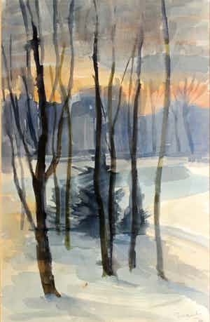 Marie Dagnelie - Oosterpark in de sneeuw verkocht voor € 95!