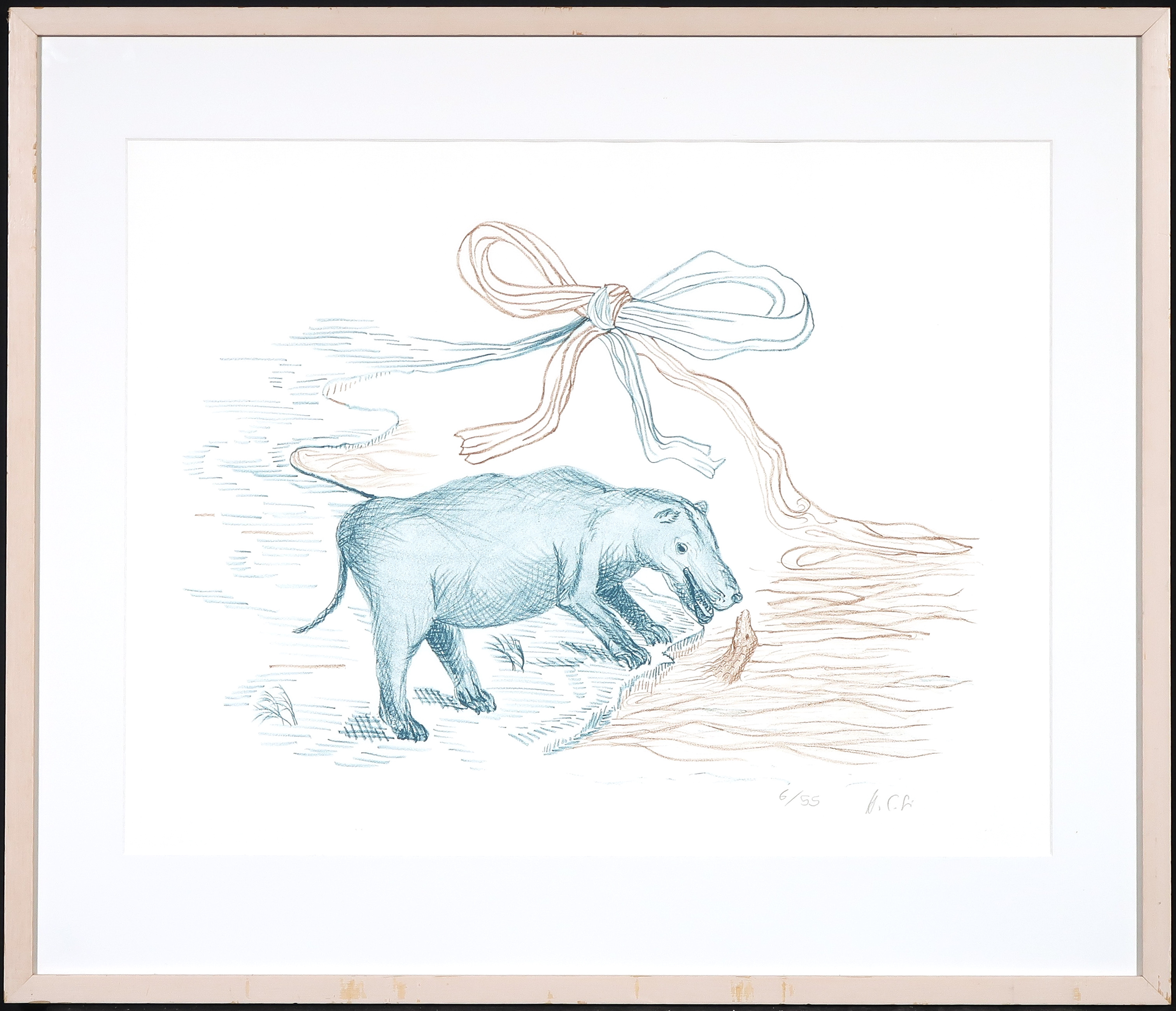 Helen Frik - Litho, Wildebeesten - Ingelijst kopen? Bied vanaf 1!