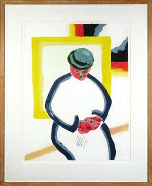 Roger Raveel - Litho, La berceuse - Ingelijst verkocht voor € 650!