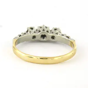 18k goud met platina ring bezet met single cut geslepen diamant totaal 0.05ct kopen? Bied vanaf 285!