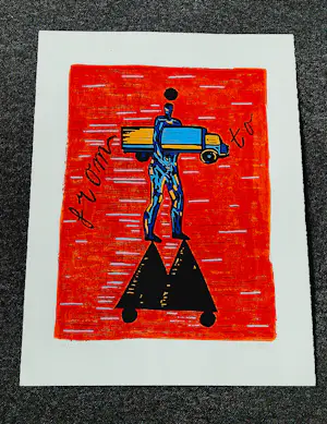 Hans Wap - Grote in 1995 gemaakte kleurenzeefdruk “From—To “ - beperkte oplage (100) kopen? Bied vanaf 39!