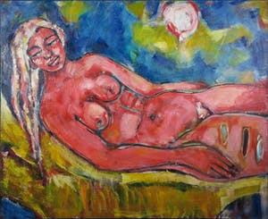 Christine Spierings - Olieverf op doek, z.t. Liggend naakt (Groot) kopen? Bied vanaf 1!