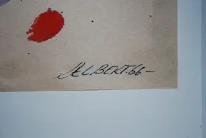 Albert Soons - abstracte gouache, zuurvrij ingelijst, 1966 kopen? Bied vanaf 175!