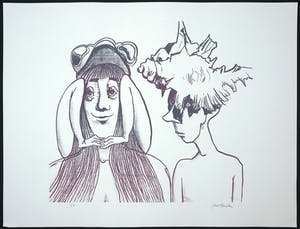 Hans Almekinders - Zeefdruk, Twee figuren kopen? Bied vanaf 1!