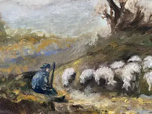 Niet of onleesbaar gesigneerd - herder met schaapskudde kopen? Bied vanaf 1!