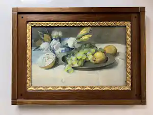 Jan Franken - Stilleven met bloemen, druiven en citroenen vendu pour 225€ !