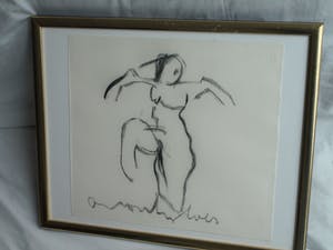 Anton Heyboer - Pastelkrijt, “Naakte vrouw” – gesigneerd & ingelijst kopen? Bied vanaf 1!