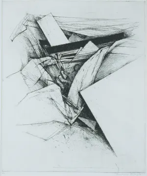 Pauline Braat - Lot met 1 aquarel (landschap) en 3 etsen (abstract) kopen? Bied vanaf 1!