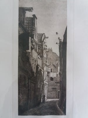 Niet of onleesbaar gesigneerd - Ets van straatje kopen? Bied vanaf 1!