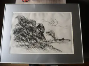 Anton Buytendijk - Ets, Abstract landschap. kopen? Bied vanaf 40!