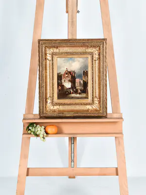 Charles Leickert - Stadsgezicht in de zomer - Ingelijst kopen? Bied vanaf 3950!