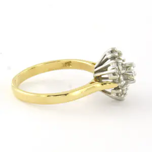18k bicolour gouden ring met briljant geslepen diamant tot. 0.60ct – F/G - VS/SI kopen? Bied vanaf 760!