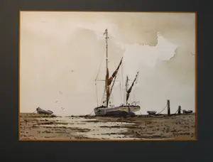AcheterAllan Whitehead - Schip en roeiboten aangemeerd? Enchérissez de 45!