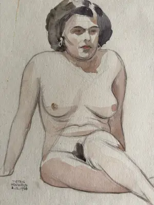 Buy Pieter Pouwels - zittende naakte vrouw? Bid from 45!