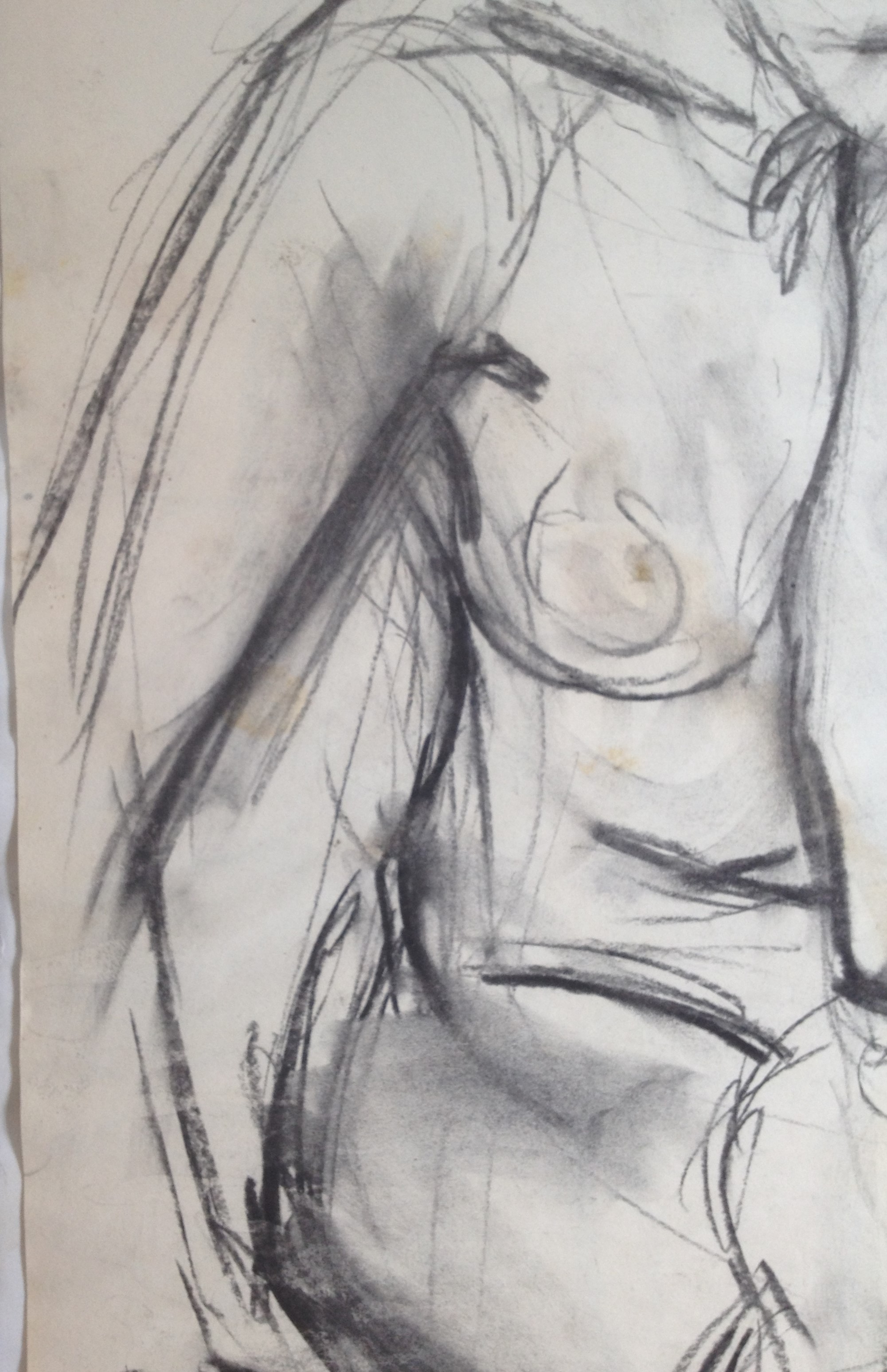 Niet of onleesbaar gesigneerd - Houstkool op papier - Denkster kopen? Bied vanaf 1!