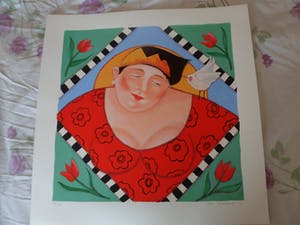 Ada Breedveld - Zeefdruk. Titel, "Bloemen Koningin " . kopen? Bied vanaf 50!