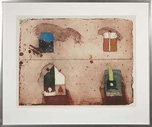 Michel van Overbeeke - Kleurenets met bladgoud, Between the lines II - Ingelijst kopen? Bied vanaf 50!