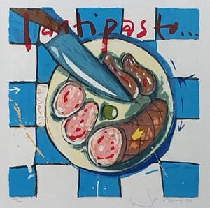 Selwyn Senatori - 4 zeefdrukken: Anti pasta, Primo, Secundo en Caffé kopen? Bied vanaf 350!