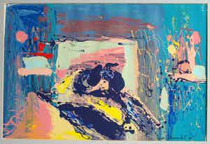 Emeke Buitelaar - Litho of monoprint? , Abstracte voorstelling – gesigneerd & ingelijst – 1988 verkocht voor € 40!