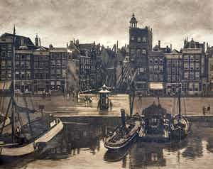 Willem Witsen - Gezicht op het Damrak, aquatint ets verkocht voor € 395!
