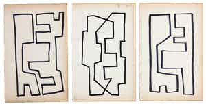 Siep van den Berg - Lot van drie abstracte composities verkocht voor € 1!