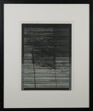 Hans Vredegoor - Lot van twee etsen/aquatints, Liggende wind IV + Een balans - Ingelijst kopen? Bied vanaf 60!