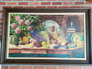 Buy Leon Cilissen - Prachtig groot fruitstilleven, olieverf op doek? Bid from 200!