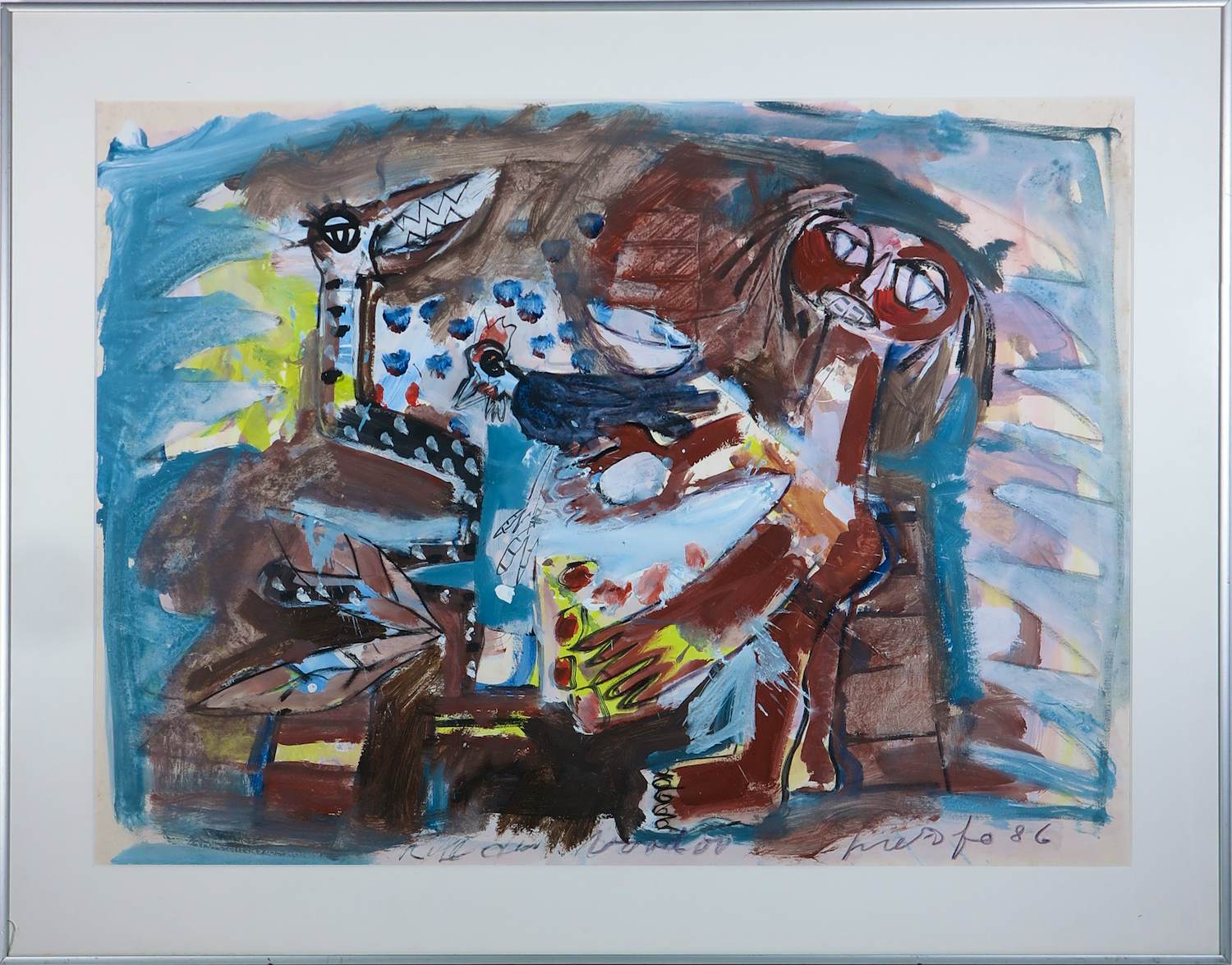 John Lie a Fo - Gouache op papier, Rite du Voodoo - Ingelijst kopen? Bied vanaf 200!