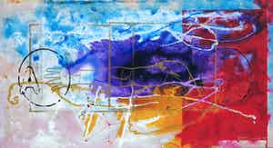 Piotr Konkel - Zeefdruk op papier (bevestigd op board), Zonder titel verkocht voor € 35!