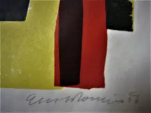 Gust Romijn - Liga nieuwe Beelden - 1956 - Hout/Linosnede - "Spaans dorp" potloodgesigneerd kopen? Bied vanaf 57!