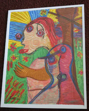 Lotti van der Gaag - Zeefdruk op katoenzijde + Litho Jef Diederen + 6x Lotti/Cobra-boeken kopen? Bied vanaf 75!