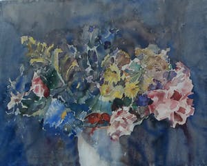 Rudolf de Bruyn Ouboter - ingelijste aquarel - bloemstilleven kopen? Bied vanaf 650!