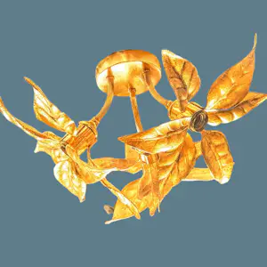 Willy Daro - Deckenlampe Messing vergoldet mit Blumenmuster für Massive 1970er Jahre kopen? Bied vanaf 300!