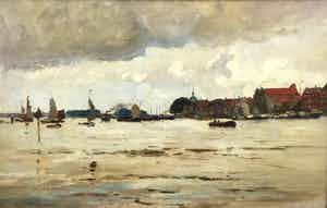 Willem Johannes Schutz - C2457, Zicht op Middelburg verkocht voor € 450!